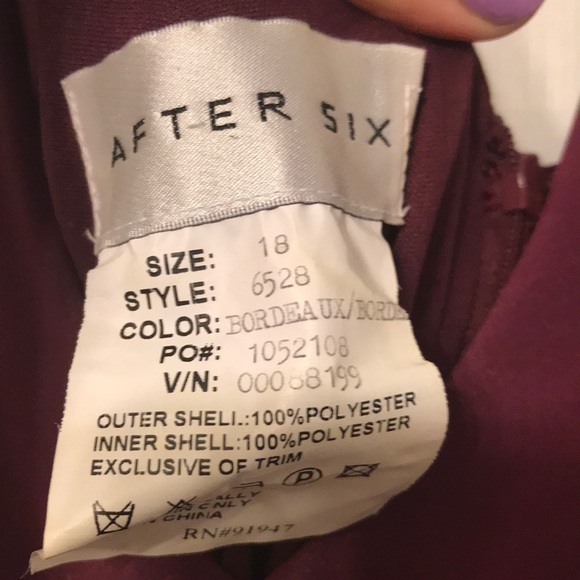 After Six Tea Length Dress w/ Bow in Front - Picture 4 of 5